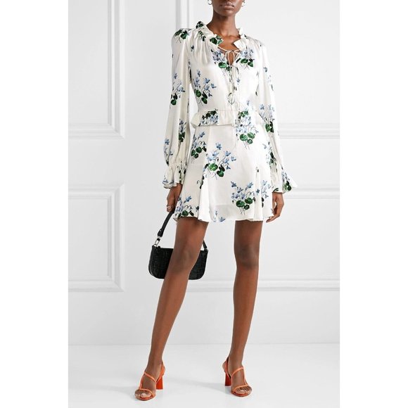 Les Reveries Dresses & Skirts - Les Reveries Ruffle Picnic Mini Dress Blue Daffodil